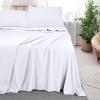 imageUtopia Bedding Flat Sheet  1 Pack Twin Navy Soft Brushed Microfiber Fabric  Shrinkage ampamp Fade Resistant Top Sheet  Easy Care Bed SheetWhite
