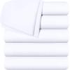 imageUtopia Bedding Flat Sheet  1 Pack Twin Navy Soft Brushed Microfiber Fabric  Shrinkage ampamp Fade Resistant Top Sheet  Easy Care Bed SheetWhite