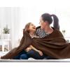 imageUtopia Bedding Sky Blue 100 Cotton Blanket Queen Size  90x90 Inch 350GSM Lightweight Soft and Breathable Thermal Blanket for All SeasonsBrown