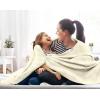 imageUtopia Bedding Sky Blue 100 Cotton Blanket Queen Size  90x90 Inch 350GSM Lightweight Soft and Breathable Thermal Blanket for All SeasonsIvory