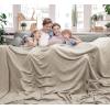 imageUtopia Bedding Sky Blue 100 Cotton Blanket Queen Size  90x90 Inch 350GSM Lightweight Soft and Breathable Thermal Blanket for All SeasonsKhaki