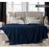 imageUtopia Bedding Sky Blue 100 Cotton Blanket Queen Size  90x90 Inch 350GSM Lightweight Soft and Breathable Thermal Blanket for All SeasonsNavy