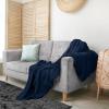 imageUtopia Bedding Sky Blue 100 Cotton Blanket Queen Size  90x90 Inch 350GSM Lightweight Soft and Breathable Thermal Blanket for All SeasonsNavy