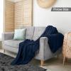 imageUtopia Bedding Sky Blue 100 Cotton Blanket Queen Size  90x90 Inch 350GSM Lightweight Soft and Breathable Thermal Blanket for All SeasonsNavy