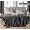 imageUtopia Bedding Sky Blue 100 Cotton Blanket Queen Size  90x90 Inch 350GSM Lightweight Soft and Breathable Thermal Blanket for All SeasonsSmoke Gray