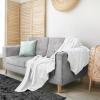 imageUtopia Bedding Sky Blue 100 Cotton Blanket Queen Size  90x90 Inch 350GSM Lightweight Soft and Breathable Thermal Blanket for All SeasonsWhite
