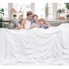 imageUtopia Bedding Sky Blue 100 Cotton Blanket Queen Size  90x90 Inch 350GSM Lightweight Soft and Breathable Thermal Blanket for All SeasonsWhite