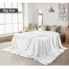 imageUtopia Bedding Sky Blue 100 Cotton Blanket Queen Size  90x90 Inch 350GSM Lightweight Soft and Breathable Thermal Blanket for All SeasonsWhite