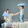 imageUtopia Bedding Toddler Pillow White 24 Pack 12x20 Small Kids Pillow for Sleeping Soft and Breathable Cotton Blend Shell Ideal for Toddler Bed and Travel Intended for Age 2 and upLight Blue