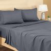 imageUtopia Bedding Twin Sheets Set  Brushed Microfiber  Soft Bed Sheets for Twin Size Bed Set  Includes 1 Fitted 1 Flat ampamp 1 Pillow Case  Deep Pocket White02  Grey