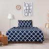 imageUtopia Bedding Twin Sheets Set  Brushed Microfiber  Soft Bed Sheets for Twin Size Bed Set  Includes 1 Fitted 1 Flat ampamp 1 Pillow Case  Deep Pocket WhitePrint  Quatrefoil Navy