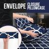 imageUtopia Bedding Twin Sheets Set  Brushed Microfiber  Soft Bed Sheets for Twin Size Bed Set  Includes 1 Fitted 1 Flat ampamp 1 Pillow Case  Deep Pocket WhitePrint  Quatrefoil Navy