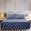 imageUtopia Bedding Twin Sheets Set  Brushed Microfiber  Soft Bed Sheets for Twin Size Bed Set  Includes 1 Fitted 1 Flat ampamp 1 Pillow Case  Deep Pocket WhitePrint  Quatrefoil Navy