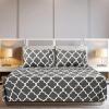 imageUtopia Bedding Twin Sheets Set  Brushed Microfiber  Soft Bed Sheets for Twin Size Bed Set  Includes 1 Fitted 1 Flat ampamp 1 Pillow Case  Deep Pocket WhitePrint  Quatrefoil Grey