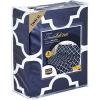 imageUtopia Bedding Twin Sheets Set  Brushed Microfiber  Soft Bed Sheets for Twin Size Bed Set  Includes 1 Fitted 1 Flat ampamp 1 Pillow Case  Deep Pocket WhitePrint  Quatrefoil Navy