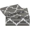 imageUtopia Bedding Twin Sheets Set  Brushed Microfiber  Soft Bed Sheets for Twin Size Bed Set  Includes 1 Fitted 1 Flat ampamp 1 Pillow Case  Deep Pocket WhitePrint  Quatrefoil Grey