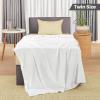 imageUtopia Bedding White 100 Cotton Blanket Twin Size  90x72 Inch 350GSM Lightweight Soft and Breathable Thermal Blanket for All Seasons Pack of 10