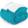 imageUtopia Bedding Sherpa Blanket California King Size Turquoise 102x96 Inches  480GSM Thick Warm Plush Fleece Reversible Blanket for Bed Sofa Couch Camping and Travel
