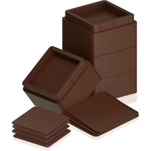imageUtopia Bedding Bed Risers 2 Inch  Pack of 4  Adjustable Furniture Risers 2 ampamp 4 inch  Anti Slip Foam ampamp Rubber Pad  Stackable Bed Lifts Risers Heavy Duty for Sofa Bed Table Couch ampamp Chair BrownBrown