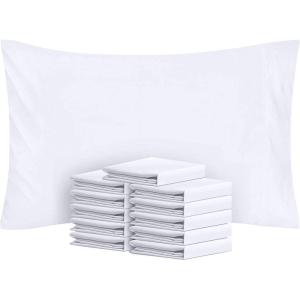 imageUtopia Bedding Cotton Blend Pillowcases Standard Size  12 Pack  T180 Bulk Pillowcase Set Perfect for Home Hospital ampamp Hotel Quality Pillow Covers 20 X 26 Standard White