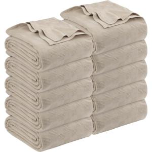 imageUtopia Bedding Khaki 100 Cotton Blanket Throw Size  60x50 Inch 350GSM Lightweight Soft and Breathable Thermal Blanket for All Seasons Pack of 10
