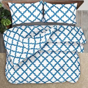 imageUtopia Bedding Printed Comforter Set with 2 Pillow Shams  Luxurious Brushed Microfiber  Down Alternative Comforter  Soft and Comfortable Bulk Pack of 3 KingCal King White Blue