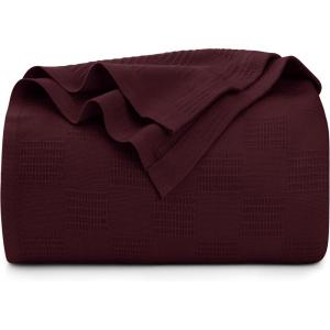 imageUtopia Bedding Sky Blue 100 Cotton Blanket Queen Size  90x90 Inch 350GSM Lightweight Soft and Breathable Thermal Blanket for All SeasonsBurgundy