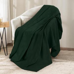 imageUtopia Bedding Sky Blue 100 Cotton Blanket Queen Size  90x90 Inch 350GSM Lightweight Soft and Breathable Thermal Blanket for All SeasonsForest Green