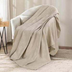 imageUtopia Bedding Sky Blue 100 Cotton Blanket Queen Size  90x90 Inch 350GSM Lightweight Soft and Breathable Thermal Blanket for All SeasonsKhaki