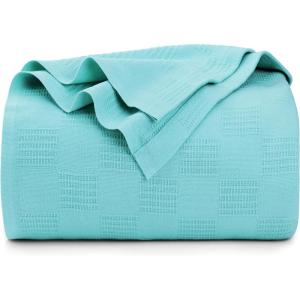 imageUtopia Bedding Sky Blue 100 Cotton Blanket Queen Size  90x90 Inch 350GSM Lightweight Soft and Breathable Thermal Blanket for All SeasonsMint