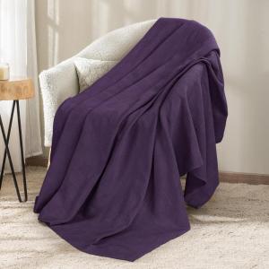 imageUtopia Bedding Sky Blue 100 Cotton Blanket Queen Size  90x90 Inch 350GSM Lightweight Soft and Breathable Thermal Blanket for All SeasonsPlum