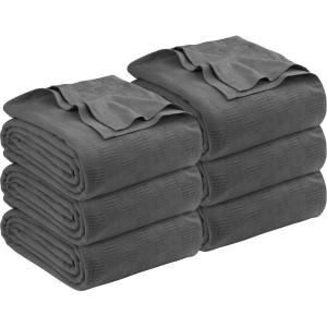 imageUtopia Bedding Smoke Gray 100 Cotton Blanket King Size  90x108 Inch 350GSM Lightweight Soft and Breathable Thermal Blanket for All Seasons Pack of 6