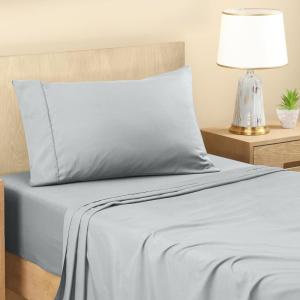 imageUtopia Bedding Twin Sheets Set  Brushed Microfiber  Soft Bed Sheets for Twin Size Bed Set  Includes 1 Fitted 1 Flat ampamp 1 Pillow Case  Deep Pocket White14  Light Grey