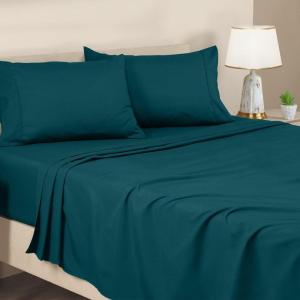 imageUtopia Bedding Twin Sheets Set  Brushed Microfiber  Soft Bed Sheets for Twin Size Bed Set  Includes 1 Fitted 1 Flat ampamp 1 Pillow Case  Deep Pocket White09  Teal