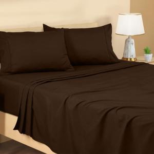 imageUtopia Bedding Twin Sheets Set  Brushed Microfiber  Soft Bed Sheets for Twin Size Bed Set  Includes 1 Fitted 1 Flat ampamp 1 Pillow Case  Deep Pocket White08  Brown