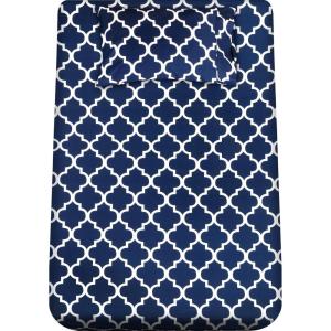 imageUtopia Bedding Twin Sheets Set  Brushed Microfiber  Soft Bed Sheets for Twin Size Bed Set  Includes 1 Fitted 1 Flat ampamp 1 Pillow Case  Deep Pocket WhitePrint  Quatrefoil Navy