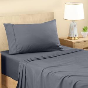 imageUtopia Bedding Twin Sheets Set  Brushed Microfiber  Soft Bed Sheets for Twin Size Bed Set  Includes 1 Fitted 1 Flat ampamp 1 Pillow Case  Deep Pocket White02  Grey