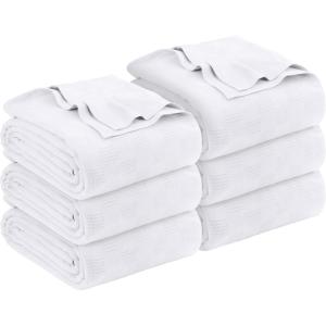 imageUtopia Bedding White 100 Cotton Blanket King Size  90x108 Inch 350GSM Lightweight Soft and Breathable Thermal Blanket for All Seasons Pack of 6