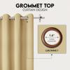imageUtopia Bedding Beige Blackout Curtains Grommet 2 Panels 52W x 63L Inches Thermal and Sound Insulated Drapes for Bedroom and Living Room