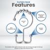 imageUtopia Bedding Double Shower Curtain Hooks Double Sided Shower Curtain Rings Shower Curtain Hooks Rust Proof NickelChrome