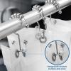imageUtopia Bedding Double Shower Curtain Hooks Double Sided Shower Curtain Rings Shower Curtain Hooks Rust Proof NickelChrome