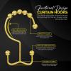 imageUtopia Bedding Double Shower Curtain Hooks Double Sided Shower Curtain Rings Shower Curtain Hooks Rust Proof NickelGold