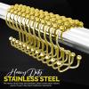 imageUtopia Bedding Double Shower Curtain Hooks Double Sided Shower Curtain Rings Shower Curtain Hooks Rust Proof NickelGold