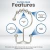 imageUtopia Bedding Double Shower Curtain Hooks Double Sided Shower Curtain Rings Shower Curtain Hooks Rust Proof NickelNickel