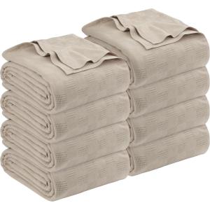 imageUtopia Bedding Khaki 100 Cotton Blanket Queen Size  90x90 Inch 350GSM Lightweight Soft and Breathable Thermal Blanket for All Seasons Pack of 8