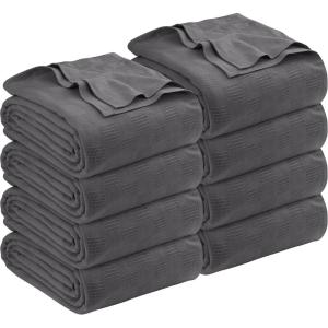 imageUtopia Bedding Smoke Gray 100 Cotton Blanket Queen Size  90x90 Inch 350GSM Lightweight Soft and Breathable Thermal Blanket for All Seasons Pack of 8