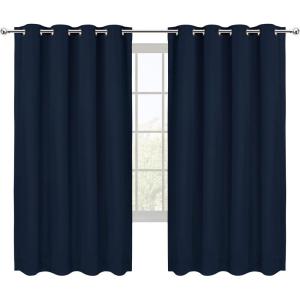 imageUtopia Bedding Blackout Curtains for Bedroom Grommet Window Curtains 84 Inch Length 2 Panels Thermal Insulated Drapes for Living Room Chocolate 52W x 84L InchesNavy