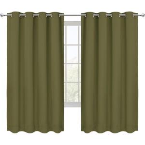 imageUtopia Bedding Blackout Curtains for Bedroom Grommet Window Curtains 84 Inch Length 2 Panels Thermal Insulated Drapes for Living Room Chocolate 52W x 84L InchesOlive