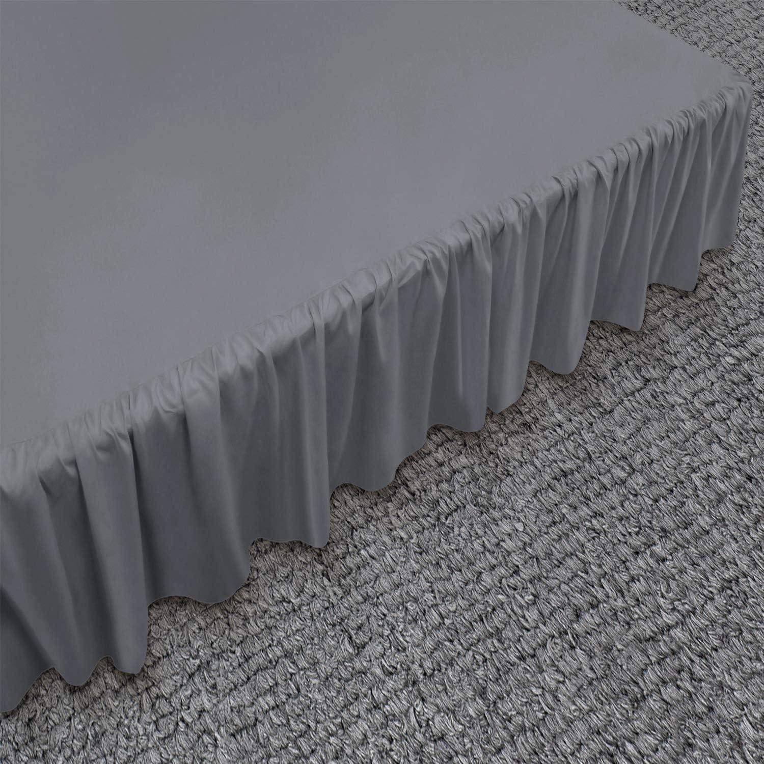 imageUtopia Bedding Bed Ruffle  Dust Ruffle  Easy Fit with 15 Inch Tailored Drop  Hotel Quality Shrinkage and Fade Resistant Twin Grey