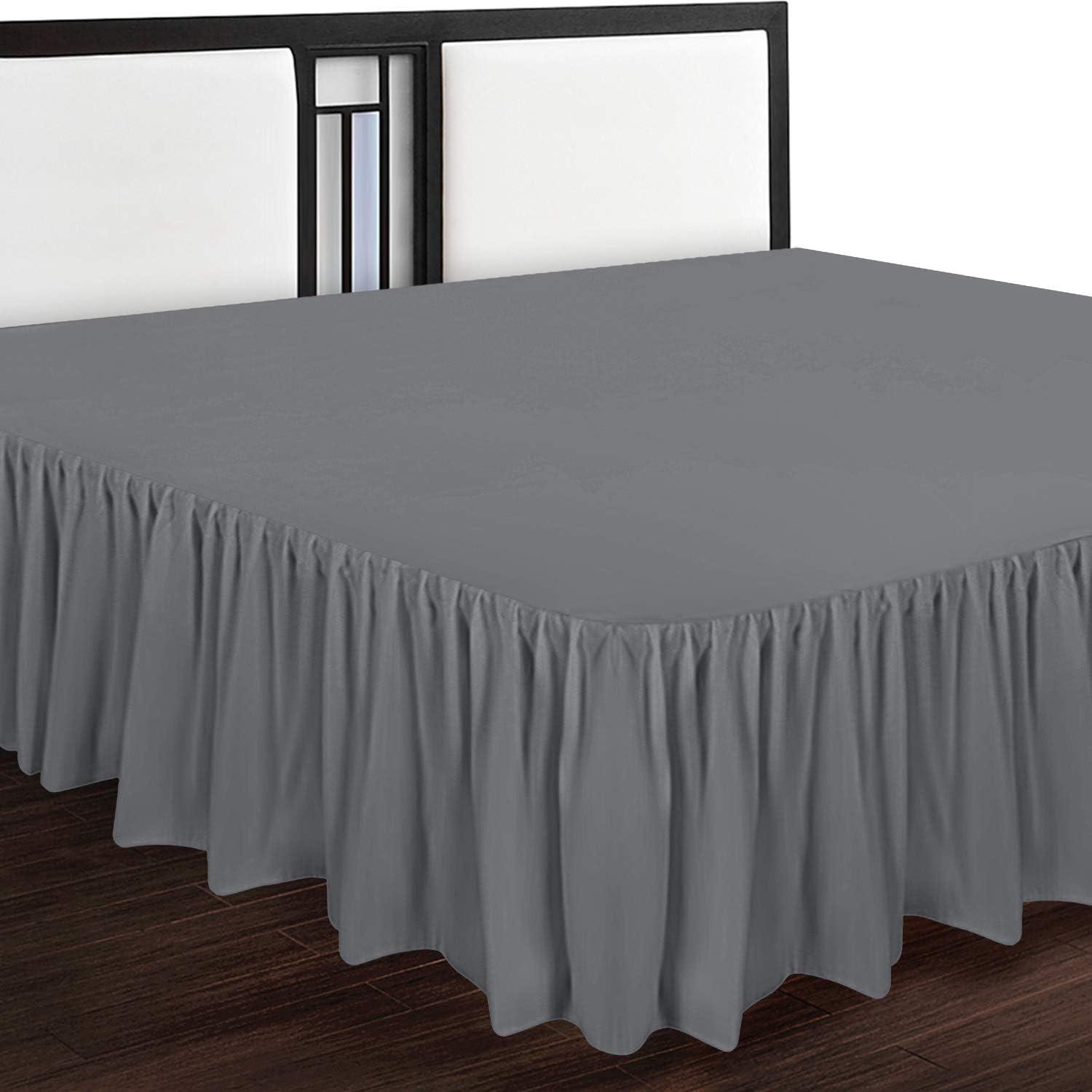 imageUtopia Bedding Bed Ruffle  Dust Ruffle  Easy Fit with 15 Inch Tailored Drop  Hotel Quality Shrinkage and Fade Resistant Twin Grey